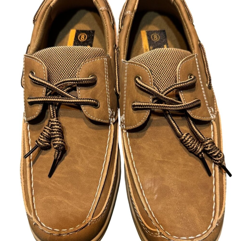 Tans Dakota U.S. Mens Boat Shoes Size 8 Lightweight Casual Comfort Tan Leather L